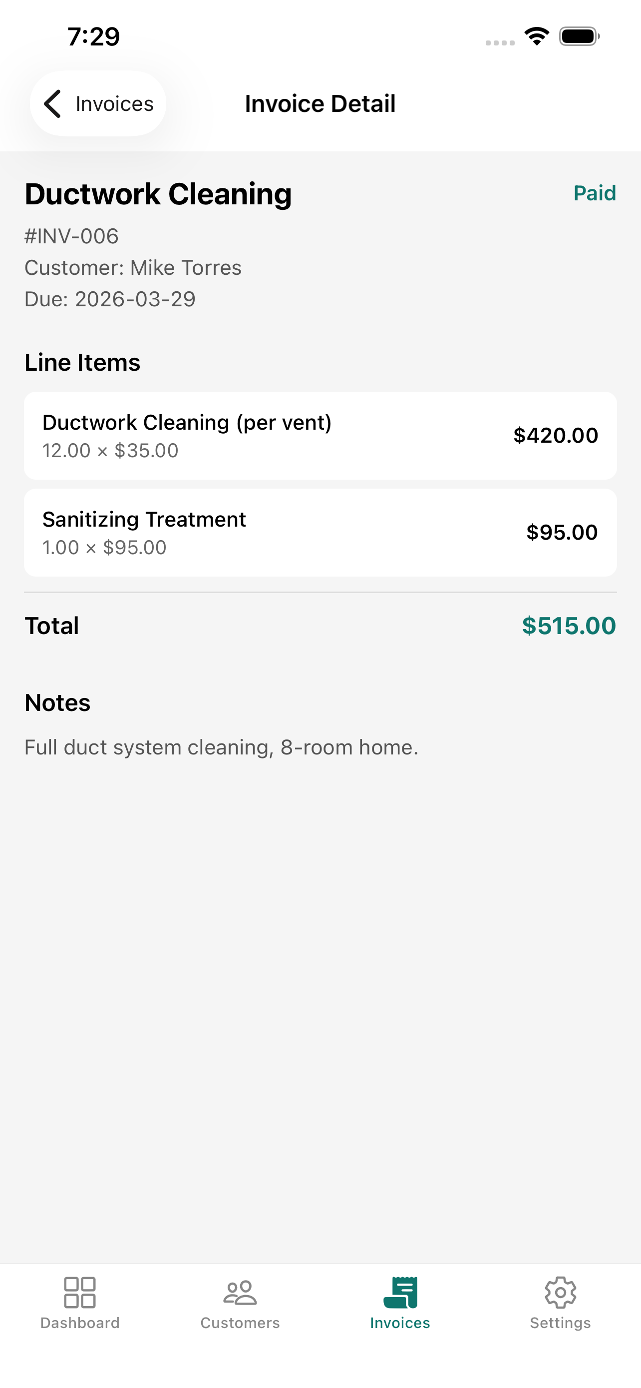 Invoice Detail